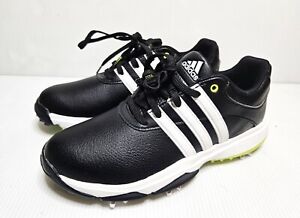 Juniors' adidas Tour360 Golf Shoes Size US 5 Black White and Green