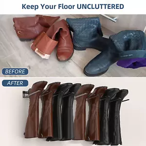 Sturdy Metal Boot Rack Wader Hanger Wall Mounted Tall Shoe Holder Organizer 2PCS - Picture 1 of 12