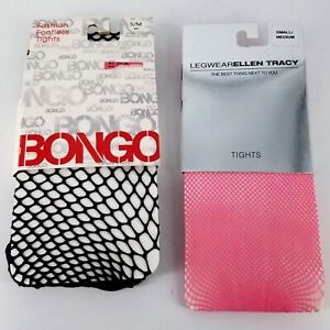 Bongo Tights S/M 2 Pcs Mesh Fishnet Black Pink Dress Gothic Punk Alt Cosplay
