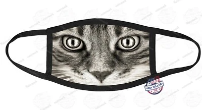 Custom Gray Cat Eyes FACE MASK Design Personalized Reusable face covering - Image 1 of 2