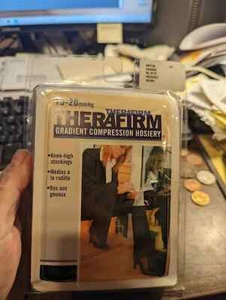 THERAFIRM 15-20 MMHG GRADIENT COMPRESION HOSIERY, BLACK, FEMALE SOCKS 68124, NIB - Picture 1 of 7