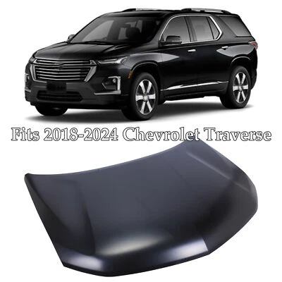 Front Hood Panel Fit For Chevrolet Traverse 2018-2024 Aluminium Primed Black Foto 1 de 4