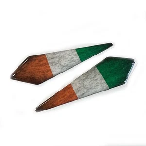 Ireland Irish Rustic Flag Car Wing 3D Domed Gel Decal Sticker Badges - Picture 1 of 2