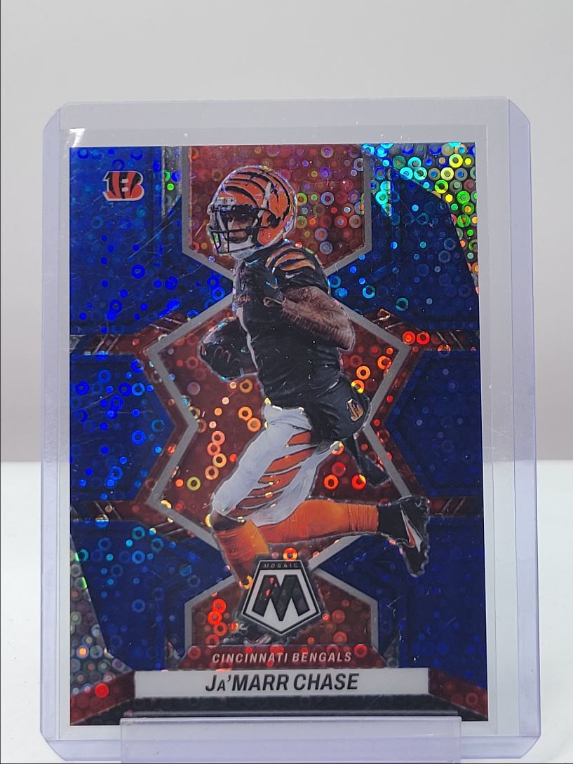 2022 MOSAIC NO HUDDLE BLUE PRIZM BENGALS #41 JA'MARR CHASE /75 Q0748