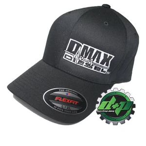 L/XL DMAX Diesel Flexfit fitted stretch fit trucker black cap hat Chevy Duramax - Picture 1 of 2