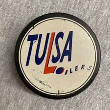 CHL Tulsa Oilers Vintage Original Large Team Logo Old Hockey Puck Collect Pucks