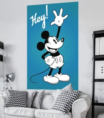 Fotomural Estándar Mickey Mouse Grande Disney Niños Dormitorio Papel Pintado No Tejido Estampado Azul - Imagen 1 de 4
