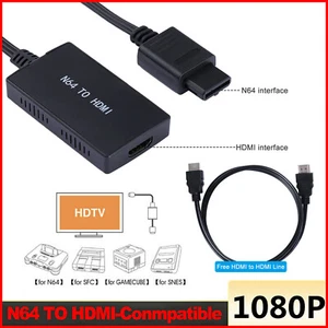 N64 To HDMI Converter Adapter HD Link Cable for Nintendo Gamecube Super NES SNES - Picture 1 of 12