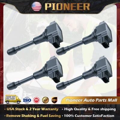 UF549 4PCS Ignition Coil UF509 for Nissan Altima Cube Rogue Sentra INFINITI FX50 - Image 1 of 4