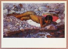 Kyrgyzstan. Nude woman near water. Stones. Russian postcard 1971 by CHUYKOV🌺
