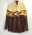 Roper Men&#39;s Shirt Western  Brown Eagle Long Sleeve Cowboy Button Size Large