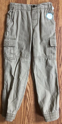 Pantalones cargo para niños con cintura elástica y tobillos cierre de cremallera y botón talla 5 T Foto 1 de 4