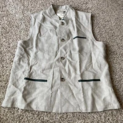 Darzi Women’s Beige Linen Vest Button Down Size 3XL - Image 1 of 4