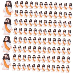 100 Pack Mini Jesus Figurines Bulk Little Jesus Figures Toys Religious Orange - Picture 1 of 7