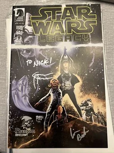 COMIC BOOK BLOWOUT:Star Wars Legacy #1 Signed by 2 Creators Great Shape 10-18 - Picture 1 of 10
