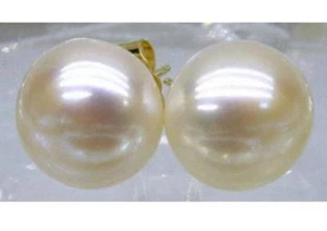 Venta al por mayor pendientes de perla Akoya blanco natural AAAA 9-10 mm oro fino 14K  - Imagen 1 de 3