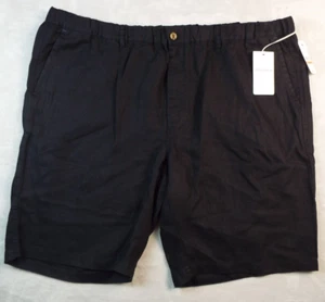 TOMMY BAHAMA Shorts Mens 3XLT Black 100% Linen Casual Fit Pockets Stretch Waist - Picture 1 of 11