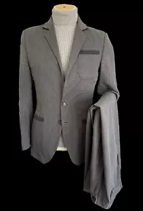 Oliver Spencer Chambray Cotton Suit 38” / W32” Grey Herringbone Casual Oi Polloi - Picture 1 of 21