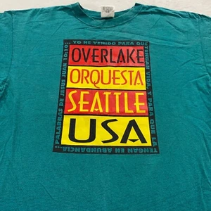 vintage 90s OVERLAKE ORCHESTRA SEATTLE USA STRIPED T-Shirt XL washington bible - Picture 1 of 6