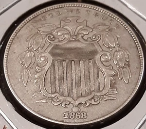 1868 & 1869 Shield Nickels (AU- Condition) - Picture 1 of 12