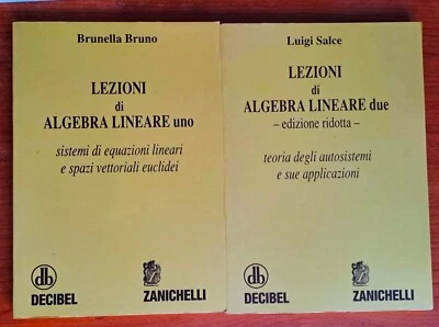 INGEGNERIA LEZIONI DI ALGEBRA LINEARE 2VV MATEMATICA ZANICHELLI DECIBEL - Immagine 1 di 4