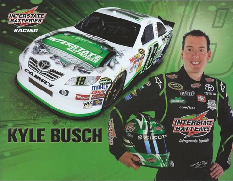2011 KYLE BUSCH #18 NASCAR SPRINT CUP SERIES INTERSTATE BATTERIES  POSTCARD! Cover