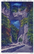 Natural Bridge One Of The 7 Wonders Of World Virginia Linen Vintage Postcard