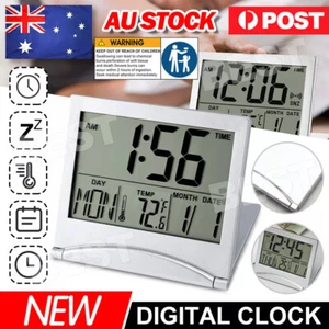 Home Desk Digital LCD Screen Alarm Clock Calendar Time Thermometer Temperature - Picture 1 of 9