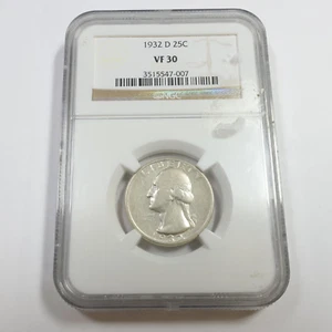 1932 D NGC VF30 - Silver Washington Quarter 25c US Coin #54291A - Picture 1 of 3