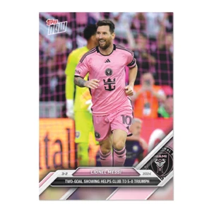 2024 TOPPS NOW MLS #12 LIONEL MESSI - TWO GOAL SHOWING IN VICTORY - Picture 1 of 2