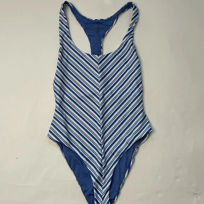 Maiô feminino RVCA pequeno (8) listrado racerback cobertura média peça única - Imagem 1 de 4