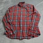 J Crew Shirt Slim Men's XL Red Plaid Long Sleeve Button Down Collared Casual
