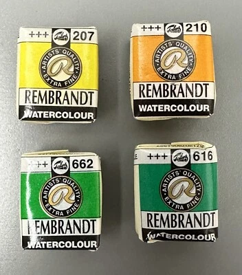 Rembrandt Watercolor Set: Four Half Pans of Royal Talens Professional Aquarelle