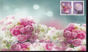 Canada limited edition private FDC, 2023 Ranunculus Flowers 'P' booklet pair - Picture 1 of 1