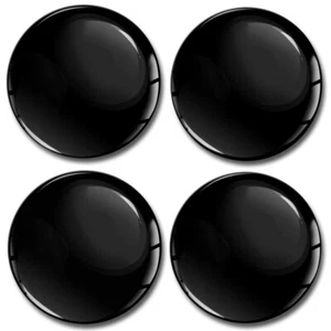 4 x 68 mm Silikon Aufkleber für Radnabenkappen Nabenkappen Emblem schwarz glänzend - Bild 1 von 3