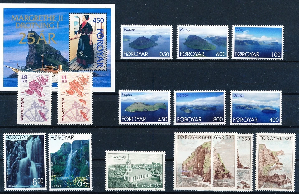 LS61425 Faroe Islands waterfalls views landscapes fine lot MNH - Image 1 of 1