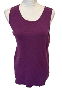 Camiseta sin mangas Eileen Fisher para mujer talla grande púrpura 100 % lana merino hilo italiano - Imagen 1 de 9