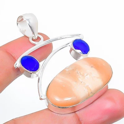 Diaspro Maligano, pietra preziosa calcedonio 925 ciondolo gioiello in argento... - Immagine 1 di 4