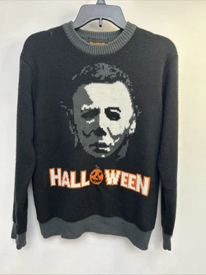 Suéter de Halloween para Hombre, Pullover Mondo Pequeño, Máscara de Michael Myers, Horror, Negro Foto 1 de 4