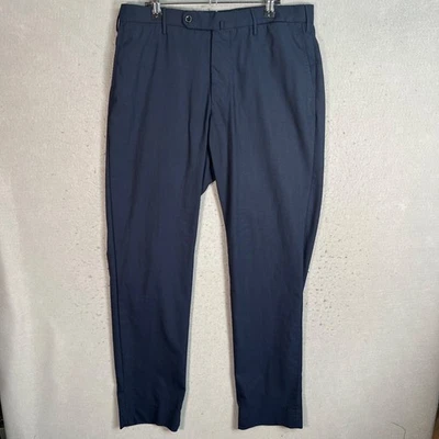 Incotex Mens Navy Blue Classic Fit Trousers Size 35 Straight Leg - Image 1 of 4
