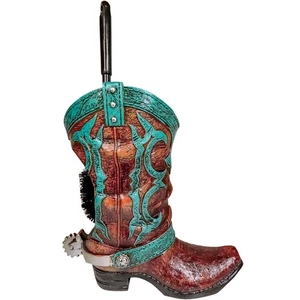 Soporte para cepillo de inodoro para bota de vaquero, accesorios de baño turquesa vintage, óxido... - Imagen 1 de 7