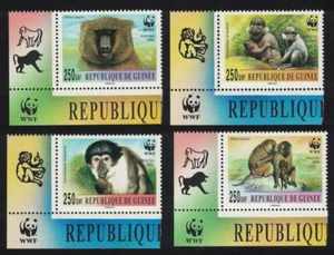 BARGAIN Guinea WWF Mangabey and Baboon 4v Corners 2000 MNH - Picture 1 of 1