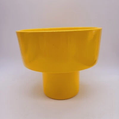 Современный середины века стиль лимон желтый глазурь фарфора пьедестал чаша с отметкой 5" - Изображение 1 из 4