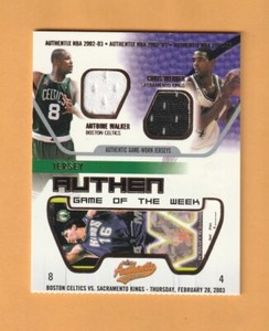 Antoine Walker Chris Webber 2002-03 Fleer Authentix Jersey Boston Celtics 3D