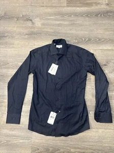 NEW ETON Dress Shirt, Dark Blue Slim Fit 38 | 15 (S) - MSRP $285.00 - Picture 1 of 7