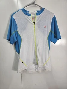 Bontrager Cycling BicycleJersey Size Large Blue White NeonShort Sleeve Full Zip - Picture 1 of 7