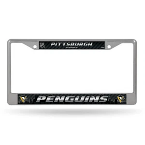 Pittsburgh Penguins License Plate Frame Chrome Printed Insert - Picture 1 of 1
