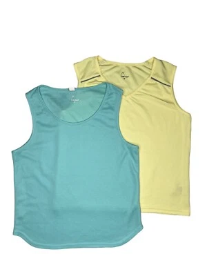 Lote de 2 camisetas sin mangas HEAD para mujer talla M entrenamiento gimnasio ligero azul amarillo Foto 1 de 4