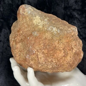 Red Unopened Large Geode 5-1/3" Crystal Solid Quartz Uncut Non Rattler 3.5Lb - Picture 1 of 11