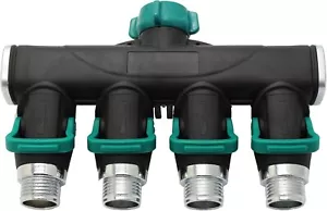 2 Way or 4 Way Garden Hose Splitter Metal Hose Connector Easy Grip Easy to Open - Picture 1 of 15